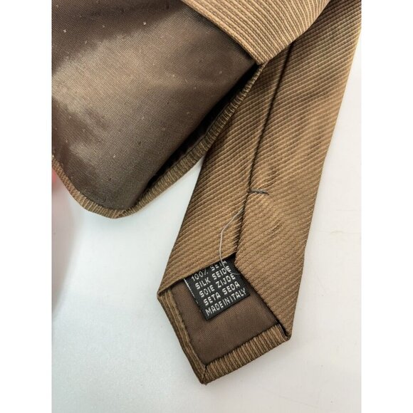 VTG ASSORTED LOT OF 3 - Brown Silk & Viscose Ties Made in Italy Retro Classic - Picture 3 of 12